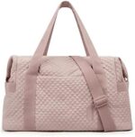 Weekender Bags for Women, BAGSMART Gym Bag with Yoga Mat, Travel Duffle Overnight Bag for Travel Essentials, Large Hospital Bag for Labor and Delivery(Pink)
