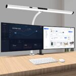 Wellwerks Wide Desk Lamps, 24W Architect Lamp for Home Office, 31.5in Desk Lamp with Clamp, 5 Color Modes and Stepless Dimming, Modern Desk Light with Gesture Sensing for Monitor Studio Reading