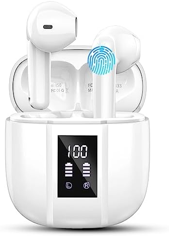 Wireless Earbuds, Bluetooth 5.3 Earbuds Hi-Fi Stereo, 3g Bluetooth Headphones in Ear with 4 ENC Mic, 48Hrs USB-C LED Mini Charging Case Ear buds, IP7 Waterproof Sport Earphones for Android iOS [2023]