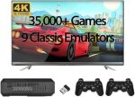 Wireless Retro Game Console,Game Stick, Revisit Classic 35,000+ Games with Built-in 9 Emulators, 4K HDMI Output, Dual 2.4G Wireless Controllers, Birthday Gifts for Children or Adults