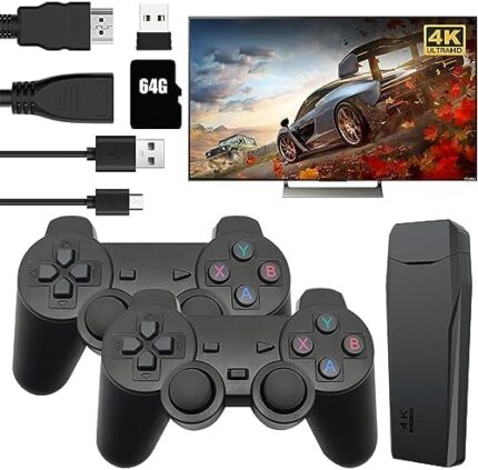 Wireless Retro Game Console,Retro play Game Stick,Nostalgia Stick Game,4K HDMI Output,Plug and Play Video Game Stick Built in 12000+ Games(64G)