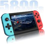 X51 Handheld Game Console 5.0 inch Pro Retro Games Consoles Classic Video Games Built-in Preinstalled Rechargeable Battery Portable Style Gaming Consoles 64GB Blue Red