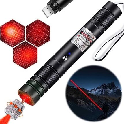 XIMIBI Red High Power Laser Pointer, 【2100 Metres】 Pointer Pen, Long Range Rechargeable for Hiking, Cat Toy USB Charge
