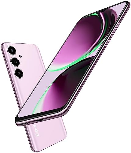 Xgody V50 Android Cell Phone, 4GB RAM + 64GB ROM, 6.55'' HD, Dual 4G LTE Sim Slots Smartphone Unlocked, 13MP Main Camera, Face Unlock, 4500mAh, AT&T/T-Mobile Smart Phones (Pink1)
