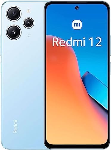 Xiaomi Redmi 12 4G LTE (128GB + 4GB) Factory Global Unlocked 6.67" 50mp Triple Camera (Tmobile Mint Tello Global) + Extra (w/Fast 51W Dual USB Car Charger Bundle) (Sky Blue + Car Charger)