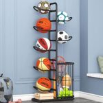 YIILII Ball Sports Equipment Storage Rack, Ideal for Garage or Indoor Use - Organize Toys, Sports Gear and More