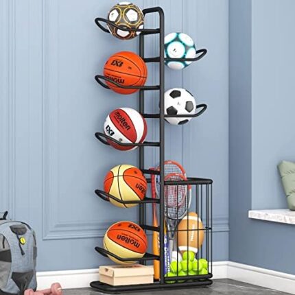 YIILII Ball Sports Equipment Storage Rack, Ideal for Garage or Indoor Use - Organize Toys, Sports Gear and More