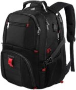 YOREPEK Travel Backpack, 50L Extra Large Laptop Backpacks for Men Women, Water Resistant College Backpack Airline Approved Business Work Bag with USB Charging Port Fits 17 Inch Computer, Black