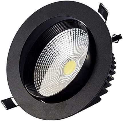 YXBHLCY COB 3W 12W 20W 30W Panel Light Downlight Black Aluminum Dimmable Spotlight LED Ceiling Work Light Ceiling Lamp for Shops, Office Furniture, Lighting Decoration