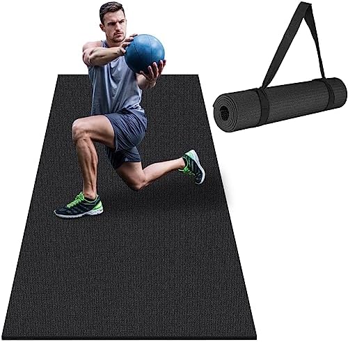 anngrowy Exercise Mat 6'x4'|6'x2' 7mm Thick Multipurpose Workout Mats for anngrowy Exercise Mat 6'x4'|6'x2' 7mm Thick Multipurpose Workout Mats for Home Gym Yoga Mats Gym Flooring Large Workout Mat Fitness Cardio Mat for Equipment Weightlifting, Jump Rope, MMA, Stretch,Plyo, Pilates