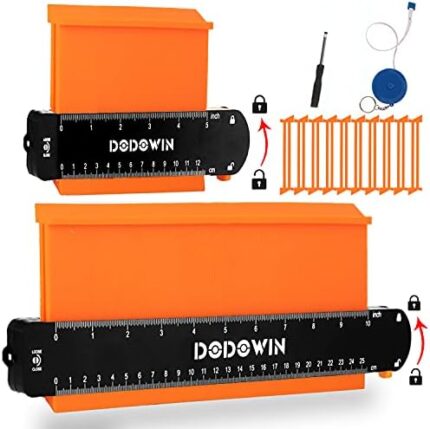 dodowin Contour Gauge Profile Tools, Gifts for Men Husband Dad Him, Outline Shape Duplicator Woodworking Tools for Flooring Tile Laying Carpet, Anniversary Birthday ldea, Home Gadget (10 Inch+5 Inch)