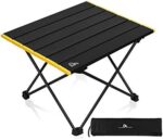 iClimb Ultralight Compact Camping Alu. Folding Table with Carry Bag, Two Size (Black - S)
