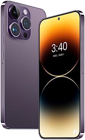 xixaomiro i14Pro Max Unlocked 5G Cellphone Android Smartphone Mobile Phone, 8GB RAM, 512GB ROM 1TB Expandable, 6.8'' FHD Screen, 6000mAh Battery, Dual Sim Card, 48+13MP Camera (Purple)