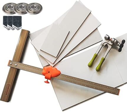 youkzuan Precise Tile Cutter Tools,Professional Manual Tile Cutter for Porcelain/Ceramic Tiles,Capable Cutter 48' Large Format Tiles,1Pc Running Plier,3Pcs Tungsten Scoring Wheels,3Pcs Cutter Heads