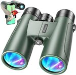 10X50 Binoculars for Adults with Phone Adapter, Virtual High Powered Binoculars for Hunting, BAK4 Prisms FMC Lens Waterproof Binoculars for Bird Watching Sport Hiking Travel Outdoor Activities