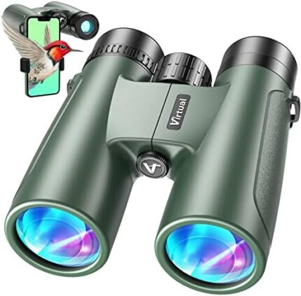 10X50 Binoculars for Adults with Phone Adapter, Virtual High Powered Binoculars for Hunting, BAK4 Prisms FMC Lens Waterproof Binoculars for Bird Watching Sport Hiking Travel Outdoor Activities