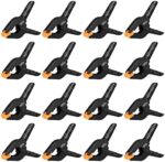 16 Pack Spring Clamps - 3.5 Inch Small Clamps for Backdrop Stand, Heavy Duty Clamps, Plastic Clips for Crafts and Backdrop Clips Clamps - Backdrop Clamps for Crafts, Woodworking, Photography, Outdoor