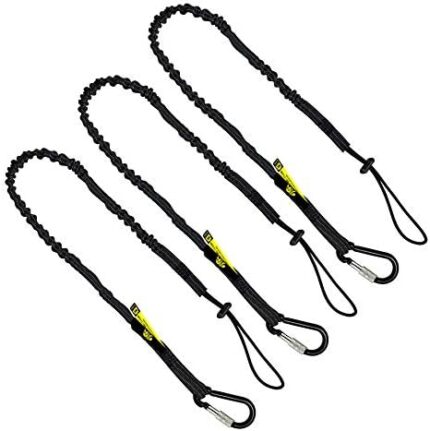 3 Foot Safety Tool Lanyard, Tough Scaffold Hard Hat Lanyard with Carabiner, Adjustable Loop End, Ultra-Durable, Premium Quality Materials Ideal for Scaffold, Tools, Construction 3PK Black (0923BS)