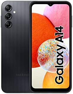 SAMSUNG Galaxy A14 (SM-A145F/DS) Dual SIM,128GB + 4GB, Factory Unlocked GSM, International Version (Ring Grip Case Bundle) - No Warranty - (Black)