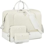 Travel Weekender Bag for Women, Overnight Bag with Shoe Compartment, Oversized Travel Duffel Bag Carry On Tote with Trolley Sleeve 21" for Weekend Travel Business Trip