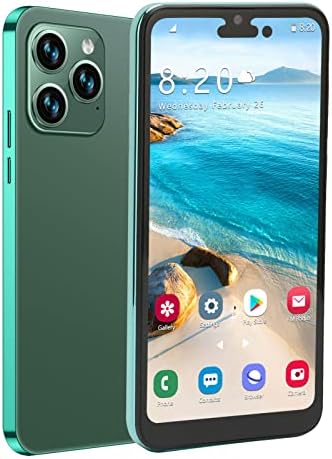 iP14 Pro Max Unlocked Smartphone for Android 11, 6.1" Unlocked Cell Phone, FHD Face ID 4GB 64GB 128GB Expansion, Dual SIM, 4000mAh, 8MP 16MP Dual Camera, T Mobile,for Verizon Supported(Dark Green)