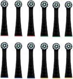 Compatible with Oral-B iO 3/4/5/6/7/8/9/10 Series Ultimate Clean Electric Toothbrush Replacement Brush Heads,12 Pack,Black
