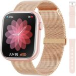 Smart Watch (Answer/Make Calls), 2023 Newest 1.85 Inch Fitness Tracker, Heart Rate/Sleep Monitor/Pedometer/Calories, Multiple Sports Modes, Waterproof Women's Men's Fitness Watch for Android iOS