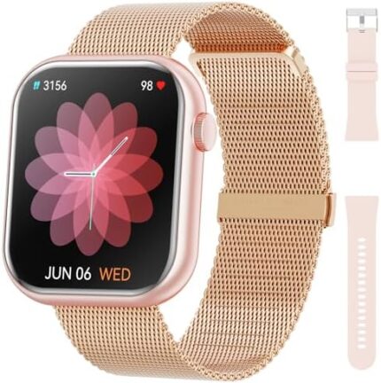 Smart Watch (Answer/Make Calls), 2023 Newest 1.85 Inch Fitness Tracker, Heart Rate/Sleep Monitor/Pedometer/Calories, Multiple Sports Modes, Waterproof Women's Men's Fitness Watch for Android iOS