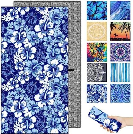 Sand Free Microfiber Beach Towels Adult-Quick Fast Dry Beach Oversized Accessories Travel Swim Pool Camping Essentials Lightweight Compact Packable Sandless Resistant Must Haves Items Gifts Family
