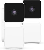 WYZE Cam Pan v3 Indoor/Outdoor IP65-Rated 1080p Pan/Tilt/Zoom Wi-Fi Smart Home Security Camera with Color Night Vision, 2-Way Audio, Compatible with Alexa & Google Assistant, White, 2-Pack