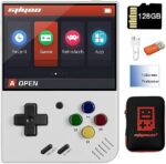 Miyoo Mini Plus Handheld Game Console 3.5 inch Classic System Retro Video Games Consoles Portable Rechargeable Hand Held 128G with Case White