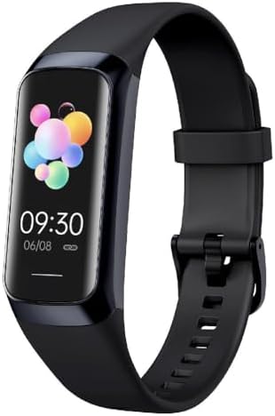 OUSFANAM Fitness Trackers Watch Heart Rate Monitor Step Counter IP67 Waterproof Activity Trackers with Pedometer Sleep Monitor Black Fitness Watch