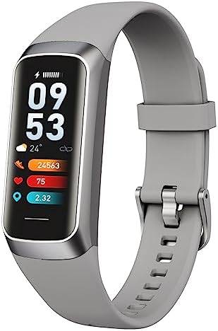 OUSFANAM Fitness Trackers Watch Heart Rate Monitor Step Counter IP67 Waterproof Activity Trackers with Pedometer Sleep Monitor Black Fitness Watch