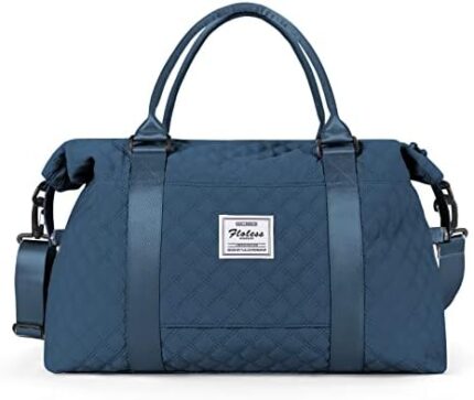 Travel Duffel Bag for Women, Overnight Weekender Bag with Wet Pocket & Trolley Sleeve, Carry On Travel Tote Bag Sports Gym Bag,Travel Personal Bag,Teal Blue