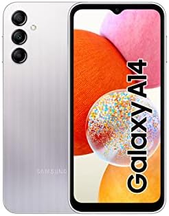 SAMSUNG Galaxy A14 (SM-A145P/DS) Dual SIM,64GB + 4GB, Factory Unlocked GSM, International Version (Fast Car Charger Bundle) - No Warranty - (Silver)