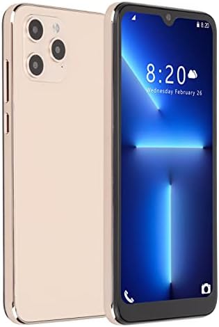 Bewinner I13pro Max Unlocked Smartphone, 6.1In HD Screen 4G 64G Dual SIM Card Mobile Phone 4G Net Unlocked Cellphone for Android 11 4000mAh Battery(Gold)