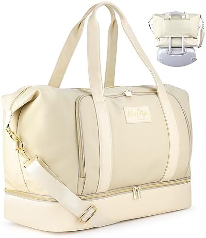 Kat Myhr Womens Weekender Travel Bag - Luxury Quality Carry On Bag for Airplane & Travel Duffle Bag - Large Weekend Bag for Women Travel with Shoe Compartment - Overnight Bag