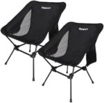 FBSPORT 2 Pack Portable Camping Chairs Lightweight Backpacking Chair Compact & Heavy Duty for Camp, Backpack, Hiking, Beach, Picnic, with Carry Bag
