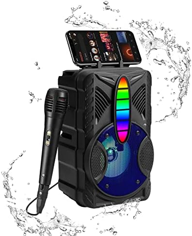 CZRXLLGD Portable Bluetooth Speaker, IPX5 Waterproof Speaker with HD Sound, RGB Multi-Colors Rhythm Lights, Up to 8H Playtime,Portable Wireless Speakers for Home, Party, Outdoor, Beach