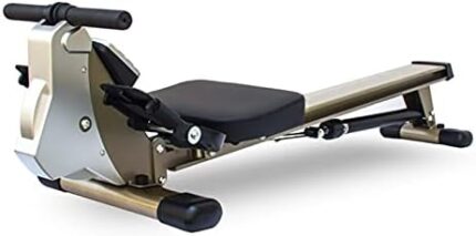 TOE Hydraulic Rowing Machine 12 Adjustable Tension Resistance Silent Folding Cardio Training with LCD Monitor Home Gym Workout Gold