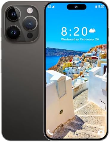 KURSARKEE I14 Pro MAX Unlocked Cell Phone,Smartphone Long Battery Life 6.82" HD Screen Unlocked Phones, 6+256GB Android 13.0 with 128G Memory Card, Dual SIM/Fingerprint Lock/Face ID/GPS (Black)