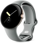 Google Pixel Watch - Android Smartwatch with Fitbit Activity Tracking - Heart Rate Tracking - Champagne Gold Stainless Steel case with Hazel Active band - WiFi