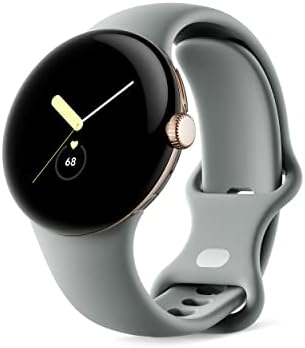 Google Pixel Watch - Android Smartwatch with Fitbit Activity Tracking - Heart Rate Tracking - Champagne Gold Stainless Steel case with Hazel Active band - WiFi