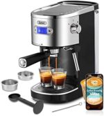 Gevi Espresso Machines 20 Bar Fast Heating Automatic Cappuccino Coffee Maker with Foaming Milk Frother Wand for Espresso, 1.2L Removable Water Tank, Double Temperature Control System 1350W, Black