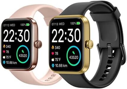 SKG Smart Watch, Fitness Tracker with 5ATM Swimming Waterproof, Health Monitor for Heart Rate, Blood Oxygen, Sleep, 1.7'' Touch Screen Bluetooth Smartwatch Fitness Watch for Android-iPhone iOS, V7