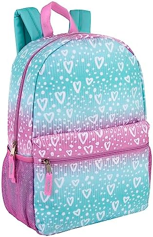 17 Inch Backpack with Side Pockets for Girls for School, Travel, Hiking, Camping