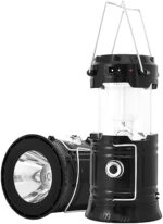 2-Pack Collapsible Solar USB Rechargeable LED Camping Lanterns - Adjustable Brightness, Lightweight, Waterproof, and Portable Flashlights for Indoor/Outdoor, Emergency, Hiking, and Hurricane Surviva