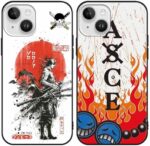 2 Pack Cool Phone Case for Apple iPhone 15 Plus Case Silicone 6.7", Japanese Anime Cartoon Characters Print for Men Boys Women Girls, Manga Comics Pattern Design, Soft TPU Cases for iPhone15 Plus