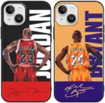 2 Pack Phone Case for iPhone 15 Plus Case Silicone 6.7", Basketball Athlete Fans Print Cover, Cool Basketball Players Design for Boys Men Teens Women, Soft TPU Cases Funda for iPhone15 Plus, Pattern 1