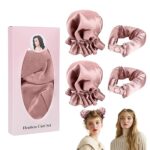 2 sets of Heatless Hair Curler, Silk Stain Heatless Curls No heat Heatless Roller Curling Rod Headband to Sleep in Overnight Curls for Medium Long Hair with Hair Cap